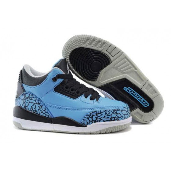 Air Jordan 3 Shoes Blue And Black Chirlden