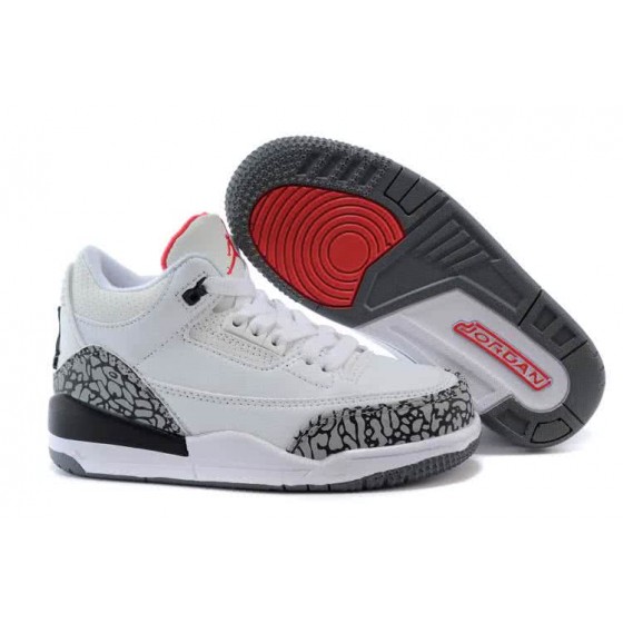 Air Jordan 3 Shoes White And Grey Children