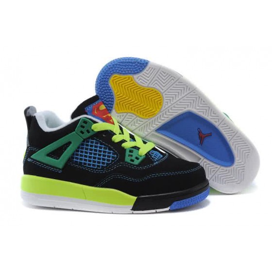 Air Jordan 3 Shoes Black Blue And Yellow Children