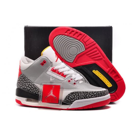 Air Jordan 3 Shoes White Red And Grey Women
