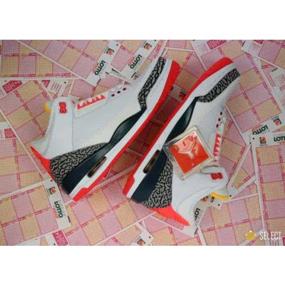 Air Jordan 3 Shoes Black White And Orange Men