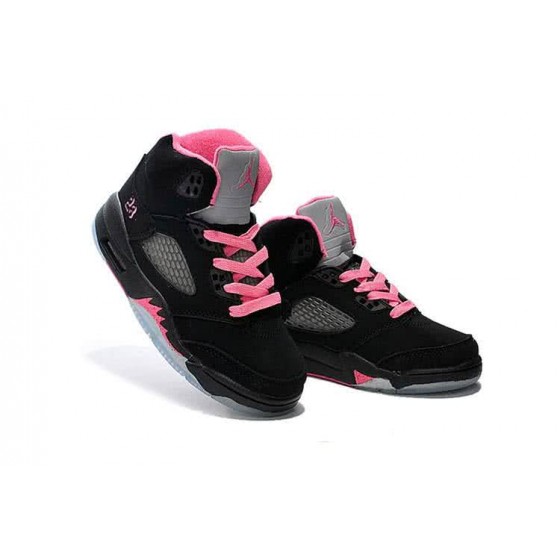 Air Jordan 5 Black And Pink Children
