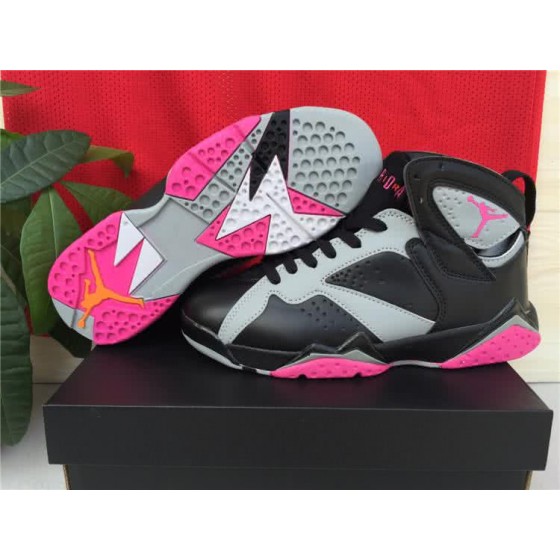 Air Jordan 7 Black Grey And Pink Women