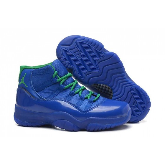 Air Jordan 11 Blue Upper And Green Shoelaces Women