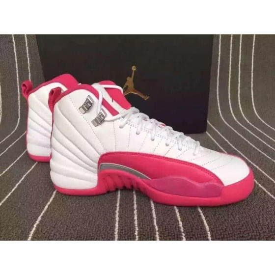 Air Jordan 12 GS Valentine's Day White And Pink Women