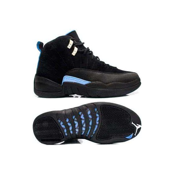 Air Jordan 12 Black And Sky Blue Men