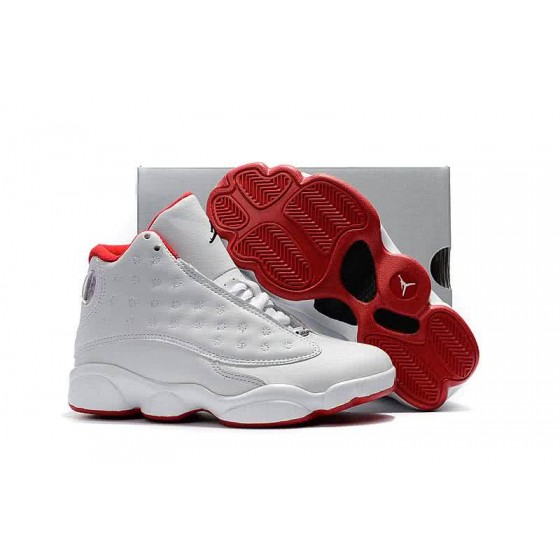 Air Jordan 13 Kids White Upper And Red Sole