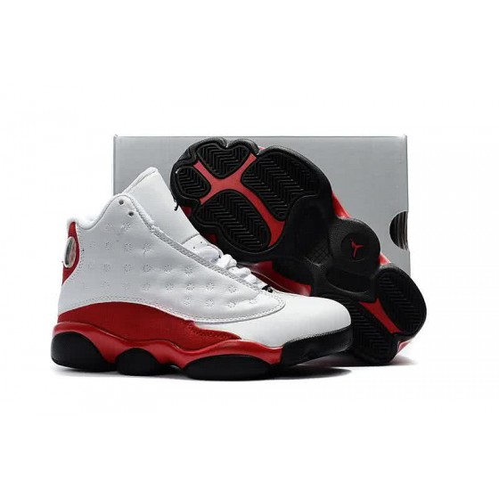 Air Jordan 13 Kids White Red And Black
