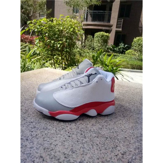 Air Jordan 13 Kids White Grey And Red