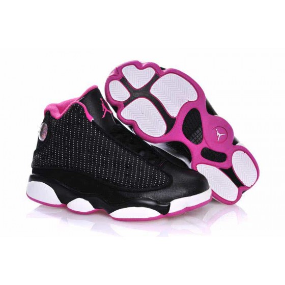 Air Jordan 13 Kids Black Pink And White