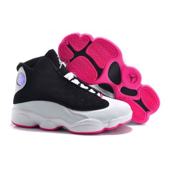 Air Jordan 13 Kids Black Grey Upper Pink Sole