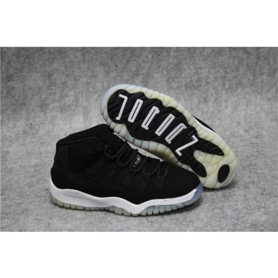 Air Jordan 11 Kids Black Upper And White Sole