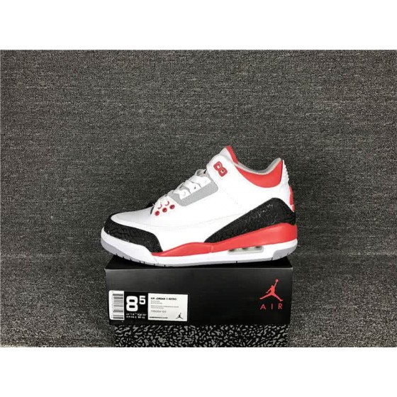 Air Jordan 3 Shoes Black Red And White Men