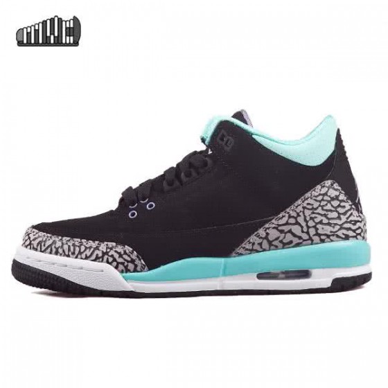 Air Jordan 3 Shoes Black And Blue Women