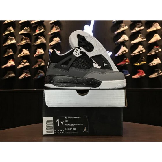 Air Jordan 4 Black And Grey Children
