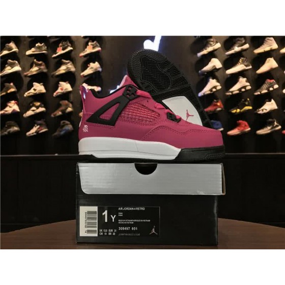 Air Jordan 4 Pink And Black Children