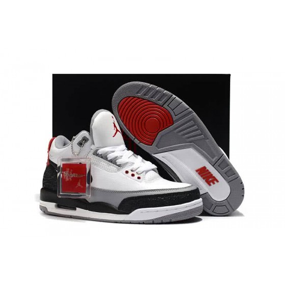 Air Jordan 3 Shoes White Black And Red Men