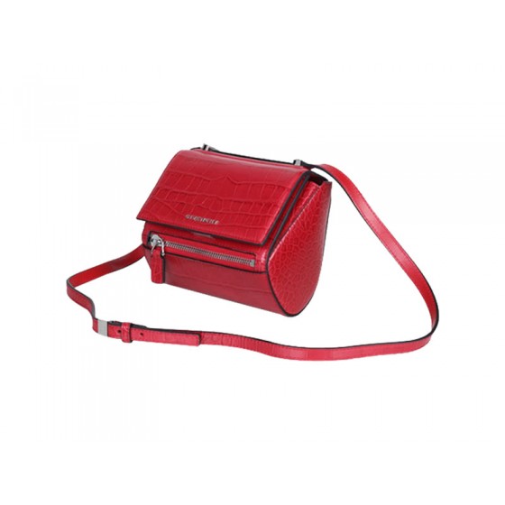 Givenchy Mini Pandora Box Bag Croc Leather Red