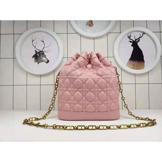 Dior Miss Dior Lambskin Bucket Bag Pink