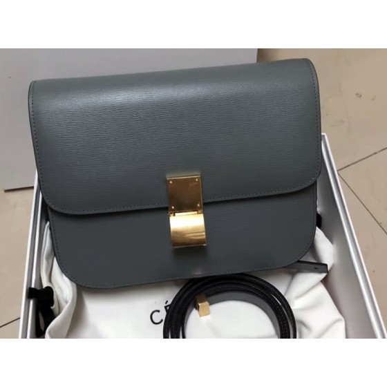 Celine Medium Classic Bag In Box Calfskin Grey