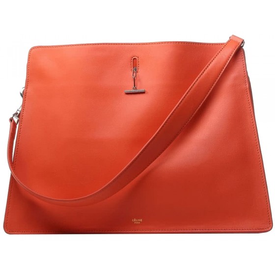 Celine Calf Leather Shoulder Bag Orange
