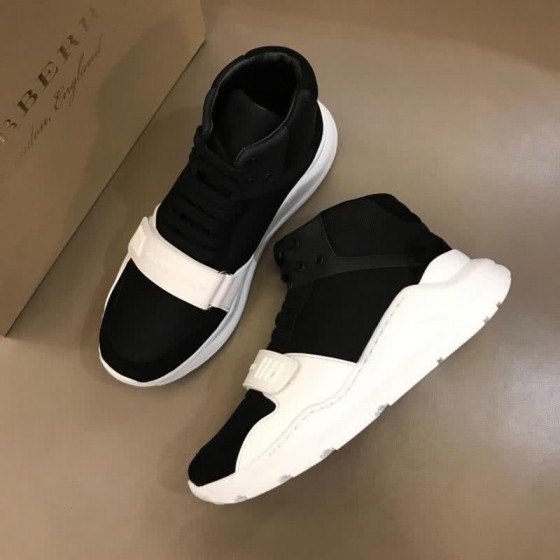 Burberry Fashion Comfortable Sneakers Cowhide White And Black Men