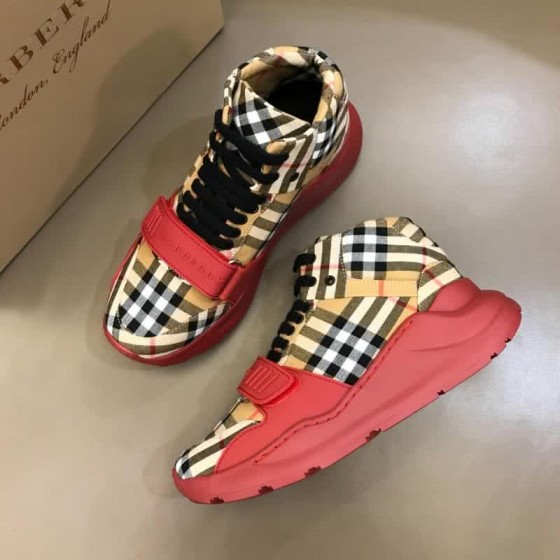 Burberry Fashion Comfortable Sneakers Cowhide Pink And Yellow Men