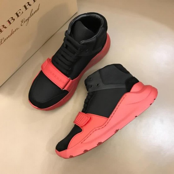 Burberry Fashion Comfortable Sneakers Cowhide Pink And Black Men