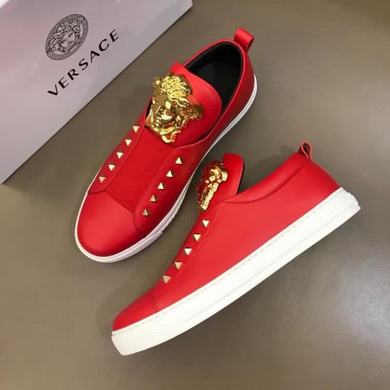 Versace 3D Medusa Top Quality Casual Shoes Cowhide Red Men