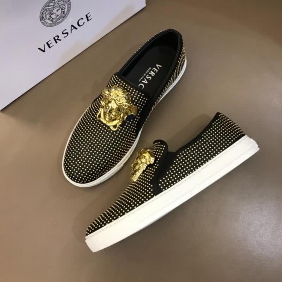 Versace Classic Style Loafers Cowhide And TPU  Diamond Black Men