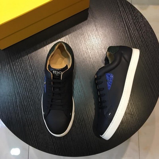 Fendi Sneakers Black And Blue Upper White Sole Men