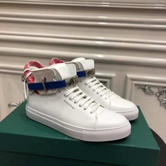 Buscemi Sneakers Leather White Blue Red Belts Men