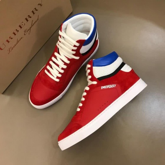 Burberry Fashion Comfortable Sneakers Cowhide Red Men