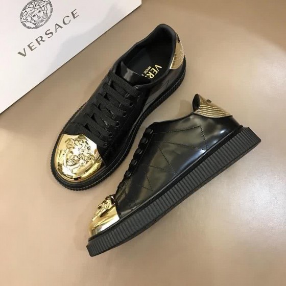 Versace Low-top 3D Medusa Full Cowhide Loafers Black And Gold Men