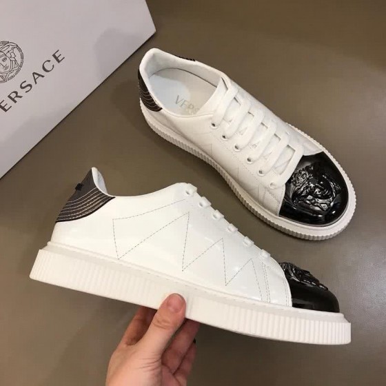 Versace Low-top 3D Medusa Full Cowhide Loafers Black And White Men