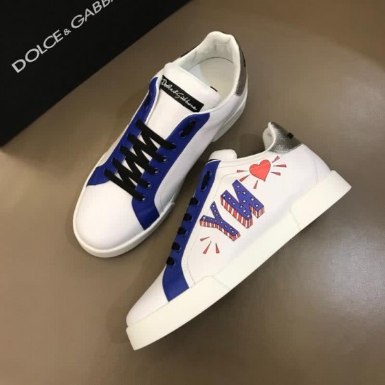 Dolce & Gabbana Sneakers Graffiti White Blue Men And Women