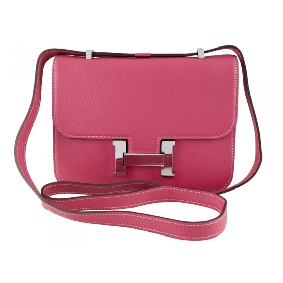 Hermes Constance 23 Single Shoulder Bag Togo Leather Pink