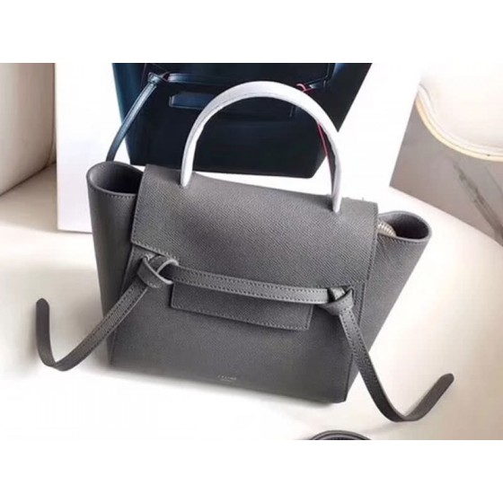 Celine Micro Belt Bag In Grained Calfskin Grey