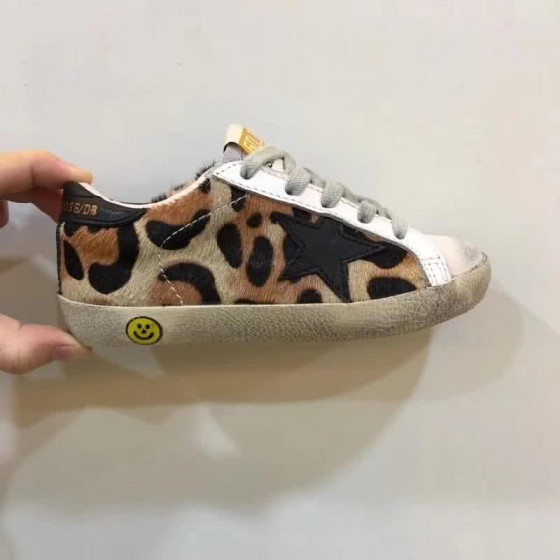 Golden Goose∕GGDB Kids Superstar Sneaker Antique style Kids leopard print Black