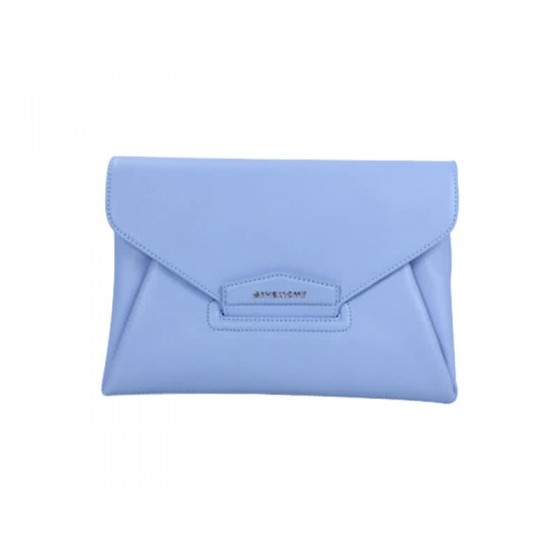 Givenchy Antigona Envelope Clutch Grained Leather Blue