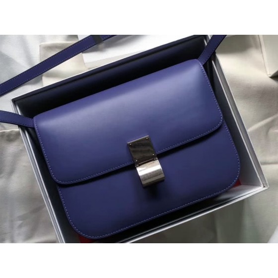 Celine Medium Classic Bag In Box Calfskin Blue