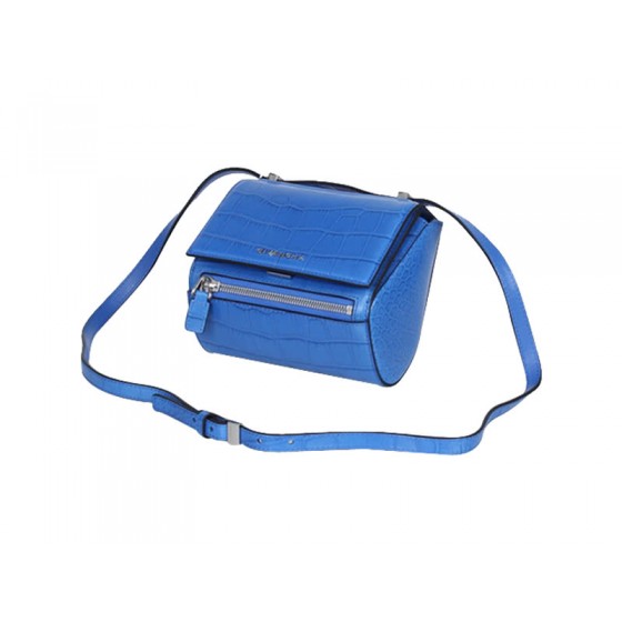 Givenchy Mini Pandora Box Bag Croc Leather Blue