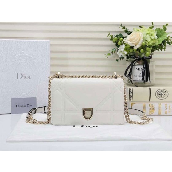 Dior Small Diorama Lambskin Bag White d05264