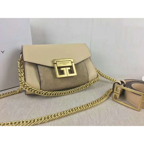 Givenchy Small gv3 Bag In Grained Leather And Suede Beige