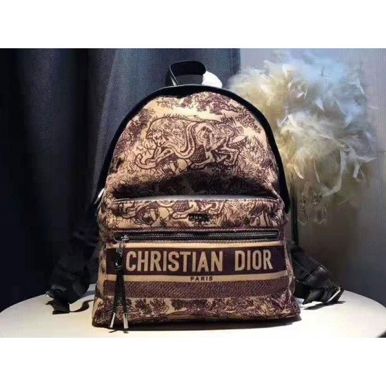Dior Oblique With Christian Logo Backpack Lion Burgundy