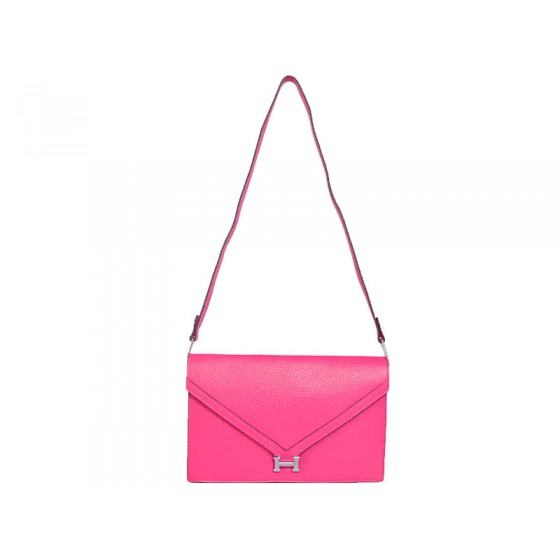 Hermes Pilot Envelope Clutch Hot Pink With Silver Hardware
