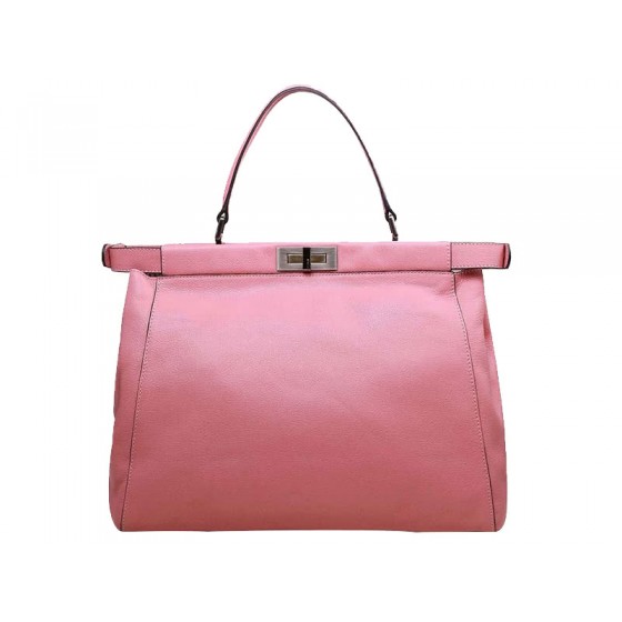Fendi Peekaboo Calfskin Leather Bag Pink