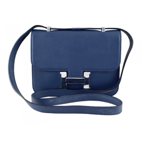 Hermes Constance 23 Single Shoulder Bag Togo Leather Dark Blue
