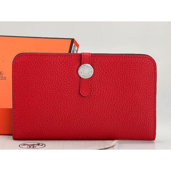 Hermes Dogon Togo Original Leather Combined Wallet Red
