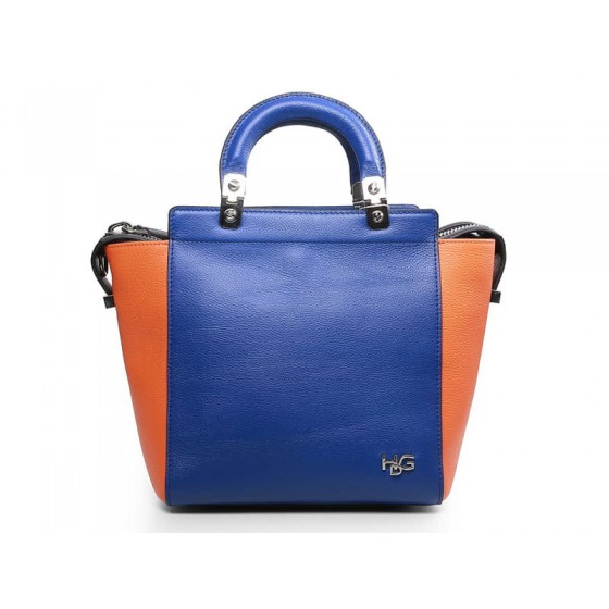 Givenchy Leather Hdg Convertible Tote Blue Orange
